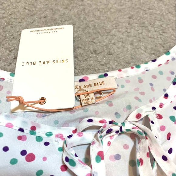 NWT Skies Are Blue Polka Dot Top Blouse Women XS - Picture 4 of 7